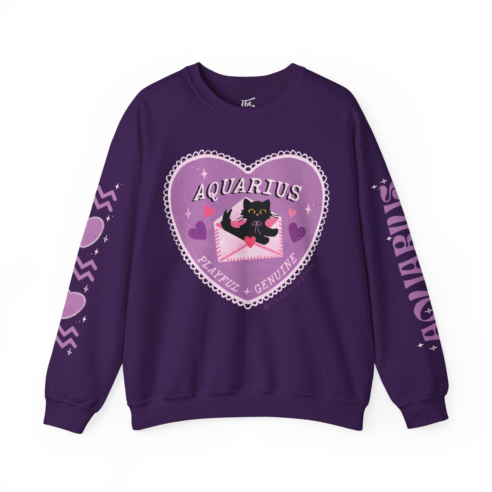 Aquarius Love Cat Astrology Crewneck