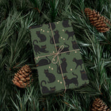Black Cat Wrapping Paper - Evergreen