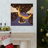 Star Cat & Moon Goddess Matte Art Print