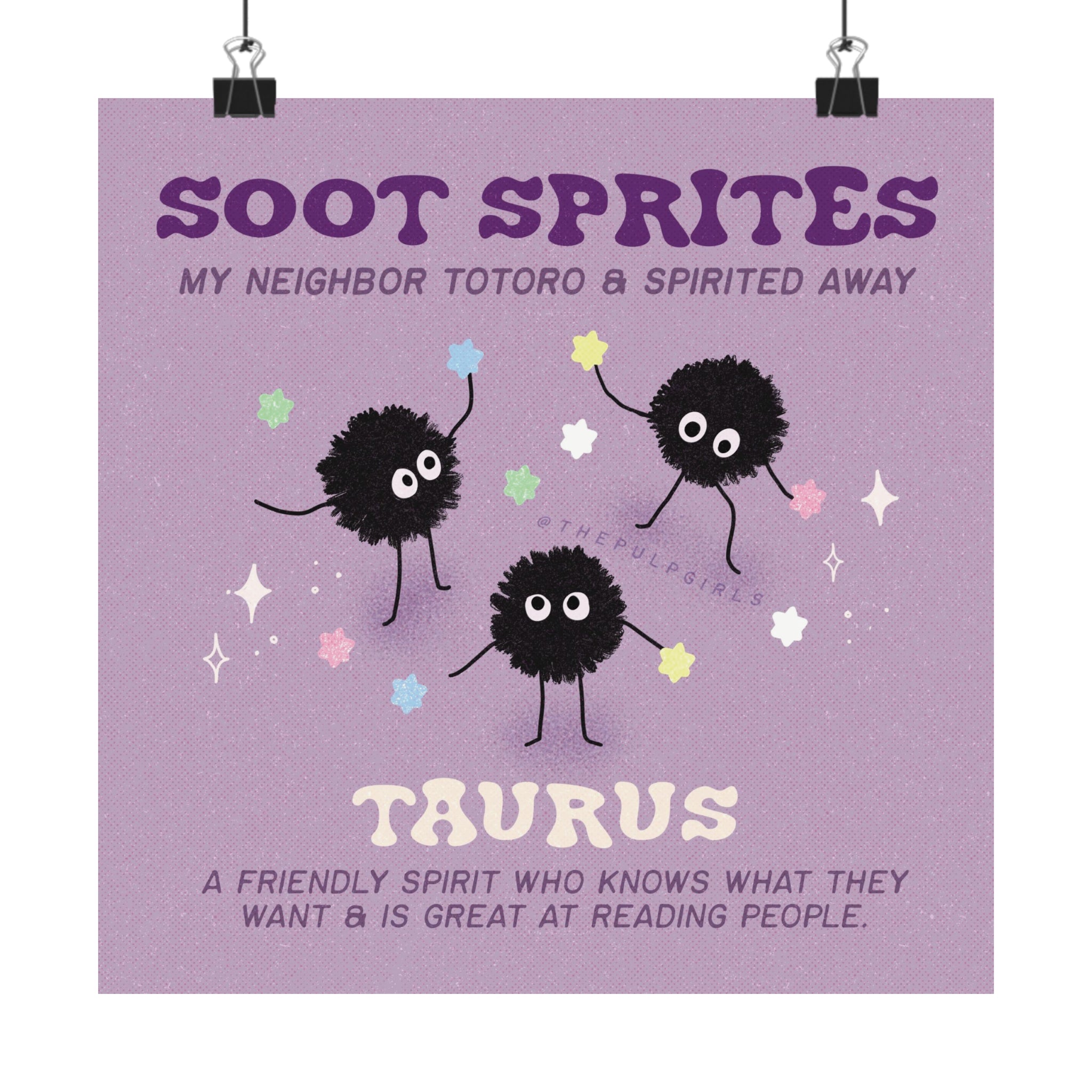 Studio Ghibli Fan - Soot Sprites - Taurus - Art Print