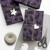 Black Cat Wrapping Paper - Purple