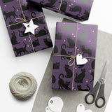 Black Cat Wrapping Paper - Purple