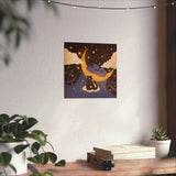 Star Cat & Moon Goddess Matte Art Print