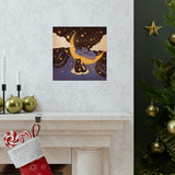 Star Cat & Moon Goddess Matte Art Print