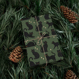 Black Cat Wrapping Paper - Evergreen