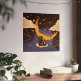 Star Cat & Moon Goddess Matte Art Print