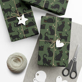 Black Cat Wrapping Paper - Evergreen