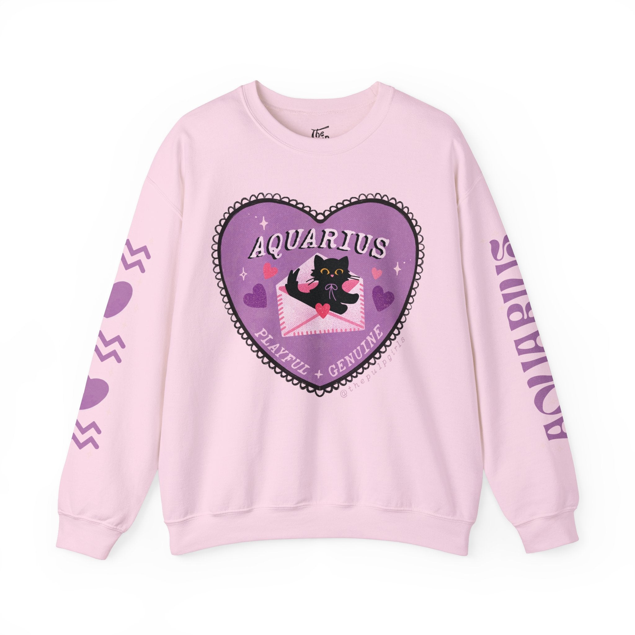 Aquarius Love Cat Astrology Crewneck