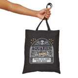 Memento Mori Astrology Canvas Tote - Aquarius