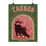 Taurus Spooky Cat Astrology Art Print
