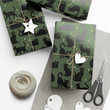 Black Cat Wrapping Paper - Evergreen