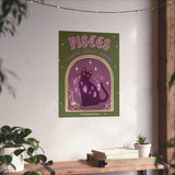 Pisces Spooky Cat Astrology Art Print