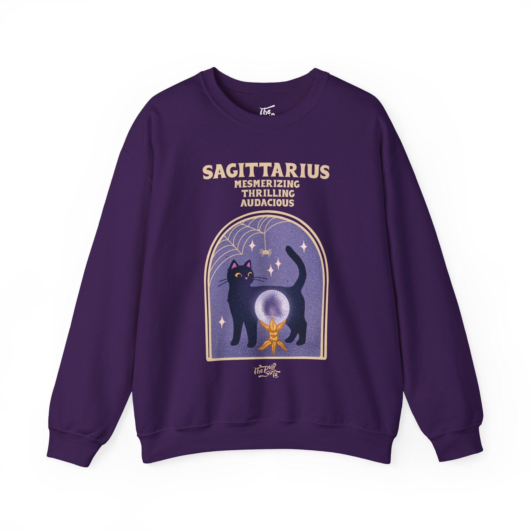 Spooky Sagittarius Cat Astrology Crewneck