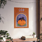 Leo Spooky Cat Astrology Art Print