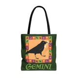 Gemini Whimsical Crow Tote Bag