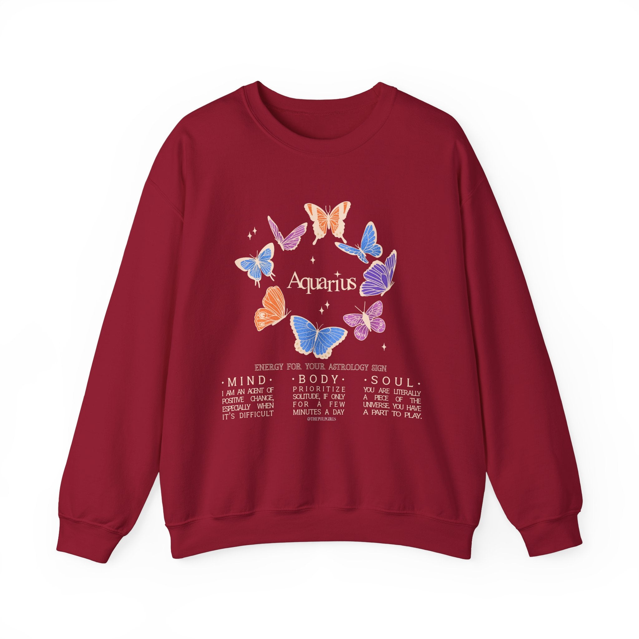 Aquarius Butterfly Astrology Crewneck