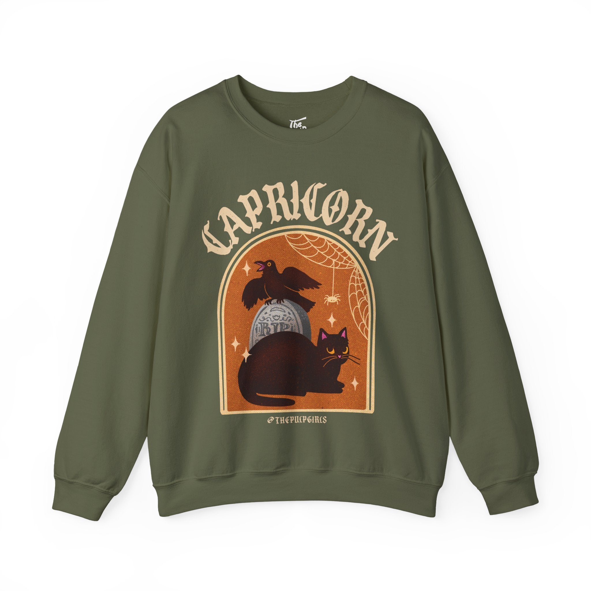 Capricorn Spooky Cat Astrology Crewneck