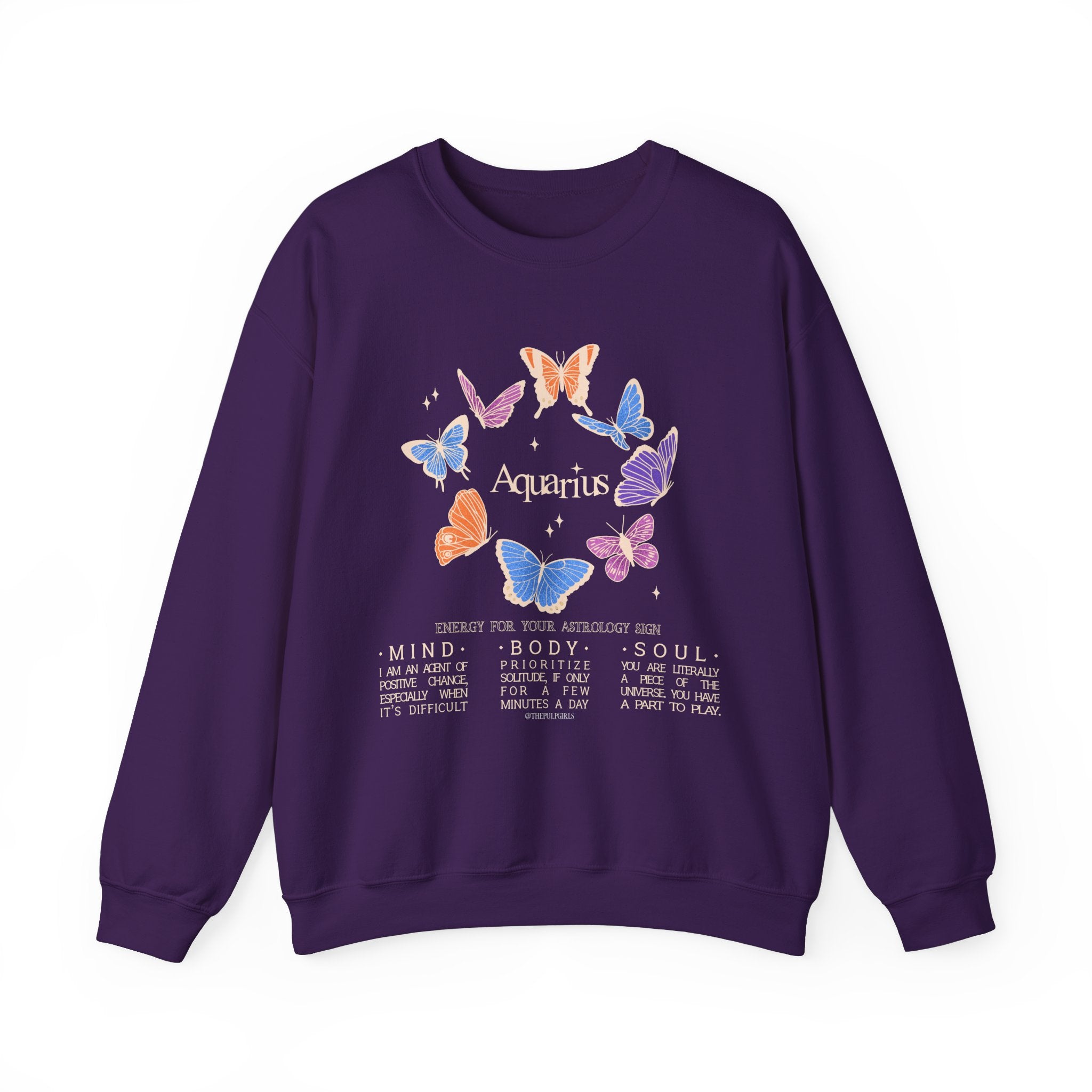 Aquarius Butterfly Astrology Crewneck