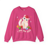 “I AM THE GIFT” Christmas Cat Sweatshirt