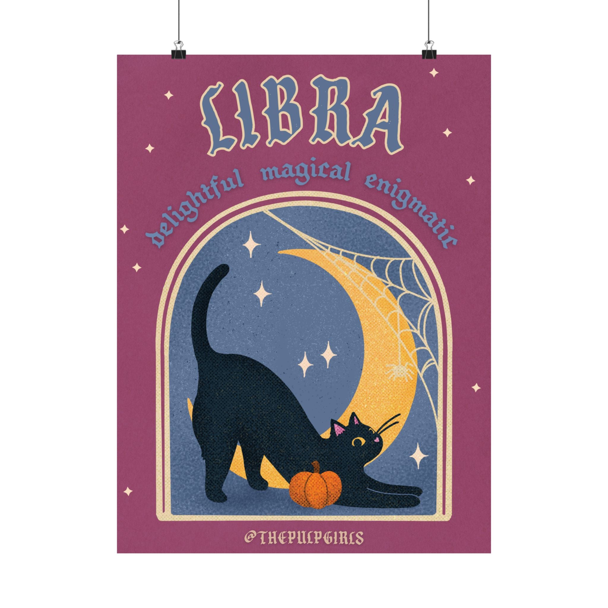 Libra Spooky Cat Astrology Art Print