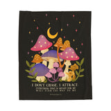 “I Don’t Chase, I Attract” Mushroom Affirmation Blanket