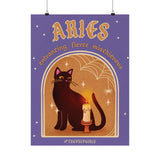 Aries Spooky Cat Astrology Art Print