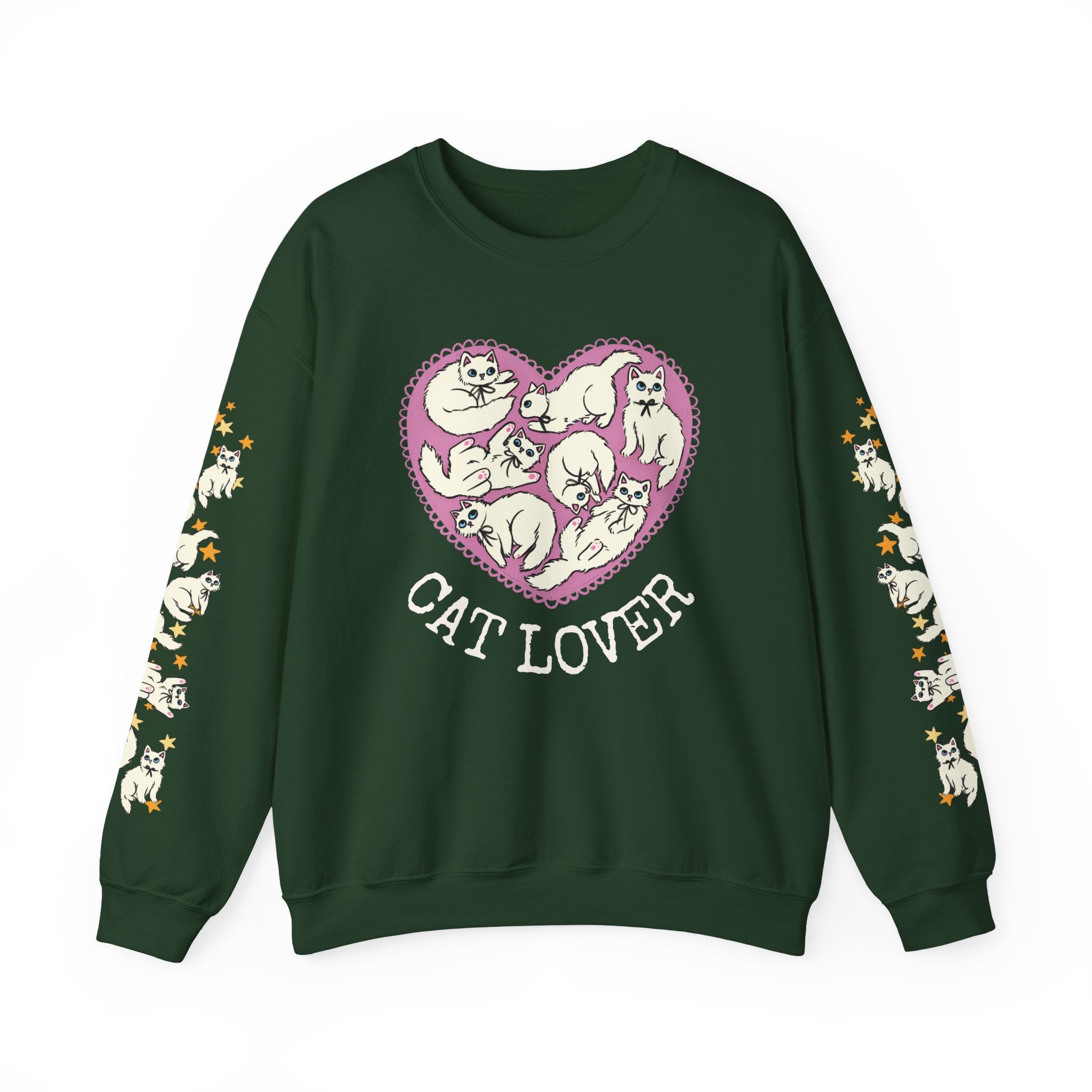 White Cat Lover Crewneck Sweatshirt