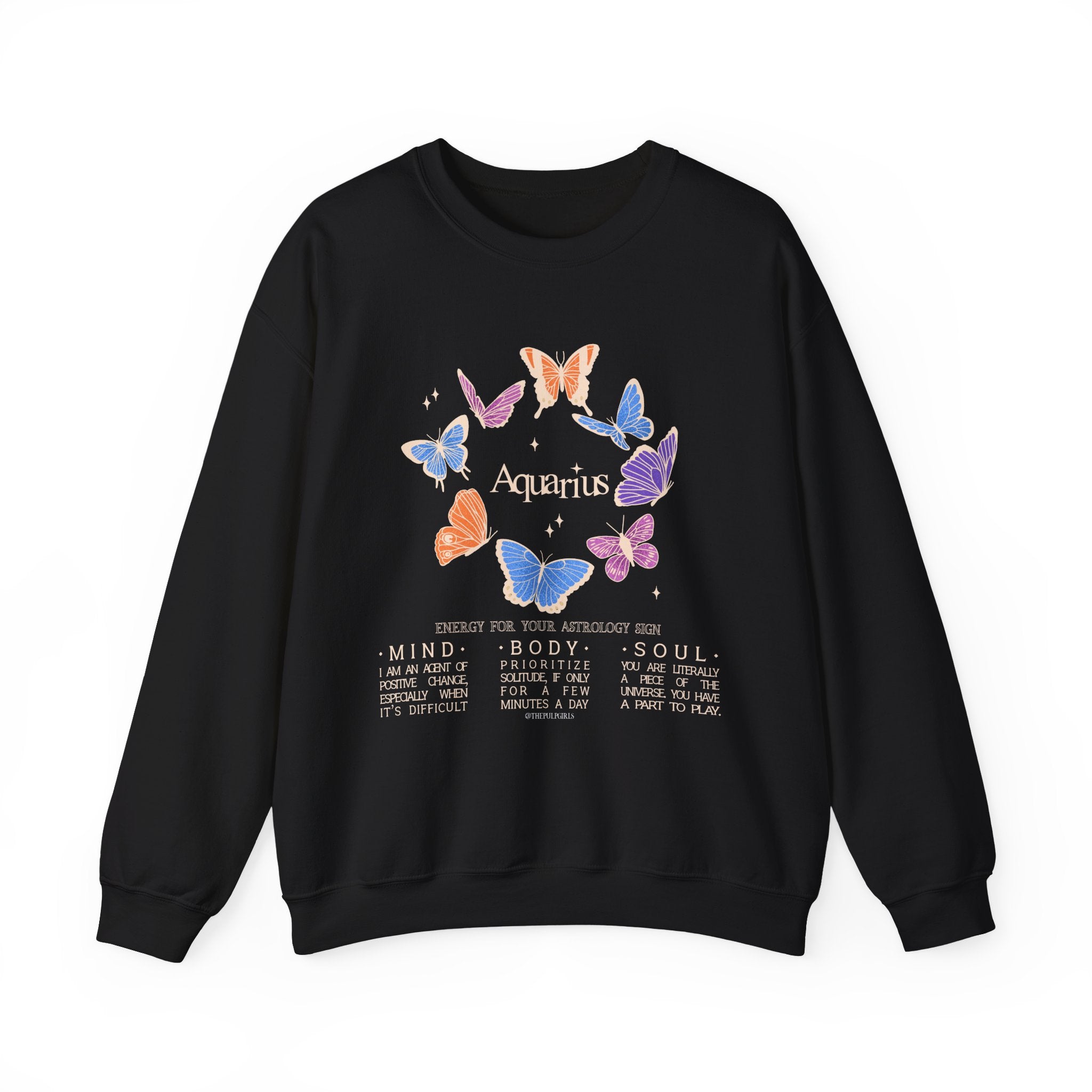 Aquarius Butterfly Astrology Crewneck