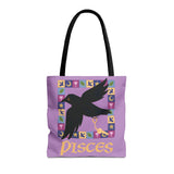 Pisces Whimsical Crow Tote Bag