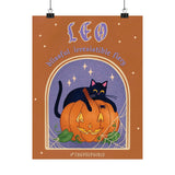 Leo Spooky Cat Astrology Art Print