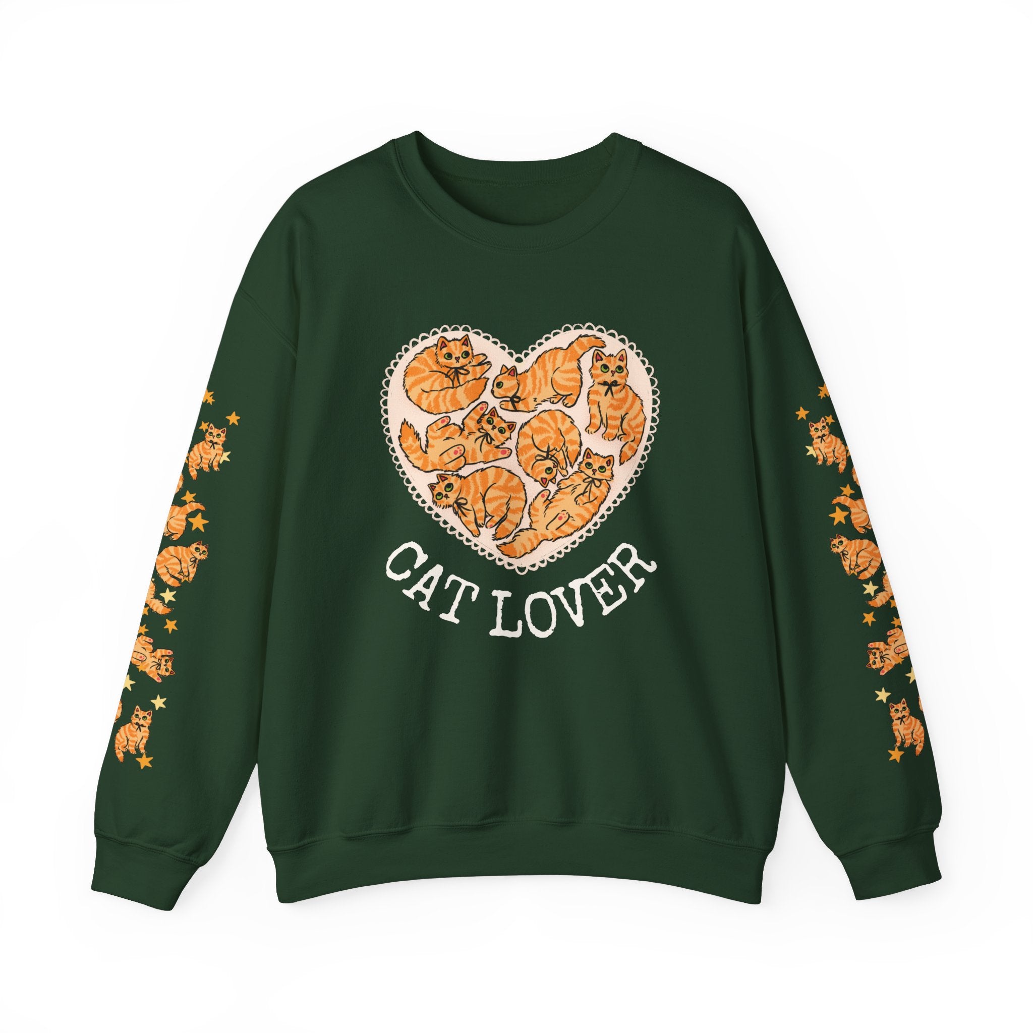 Orange Cat Lover Crewneck Sweatshirt