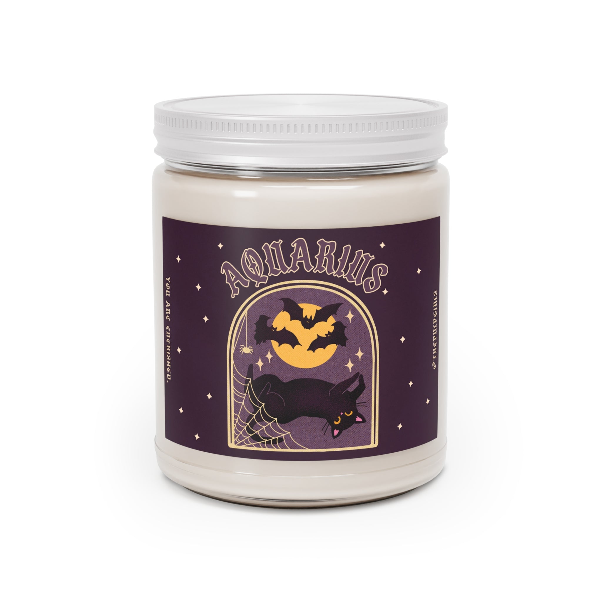 Aquarius Spooky Cat Astrology Candle