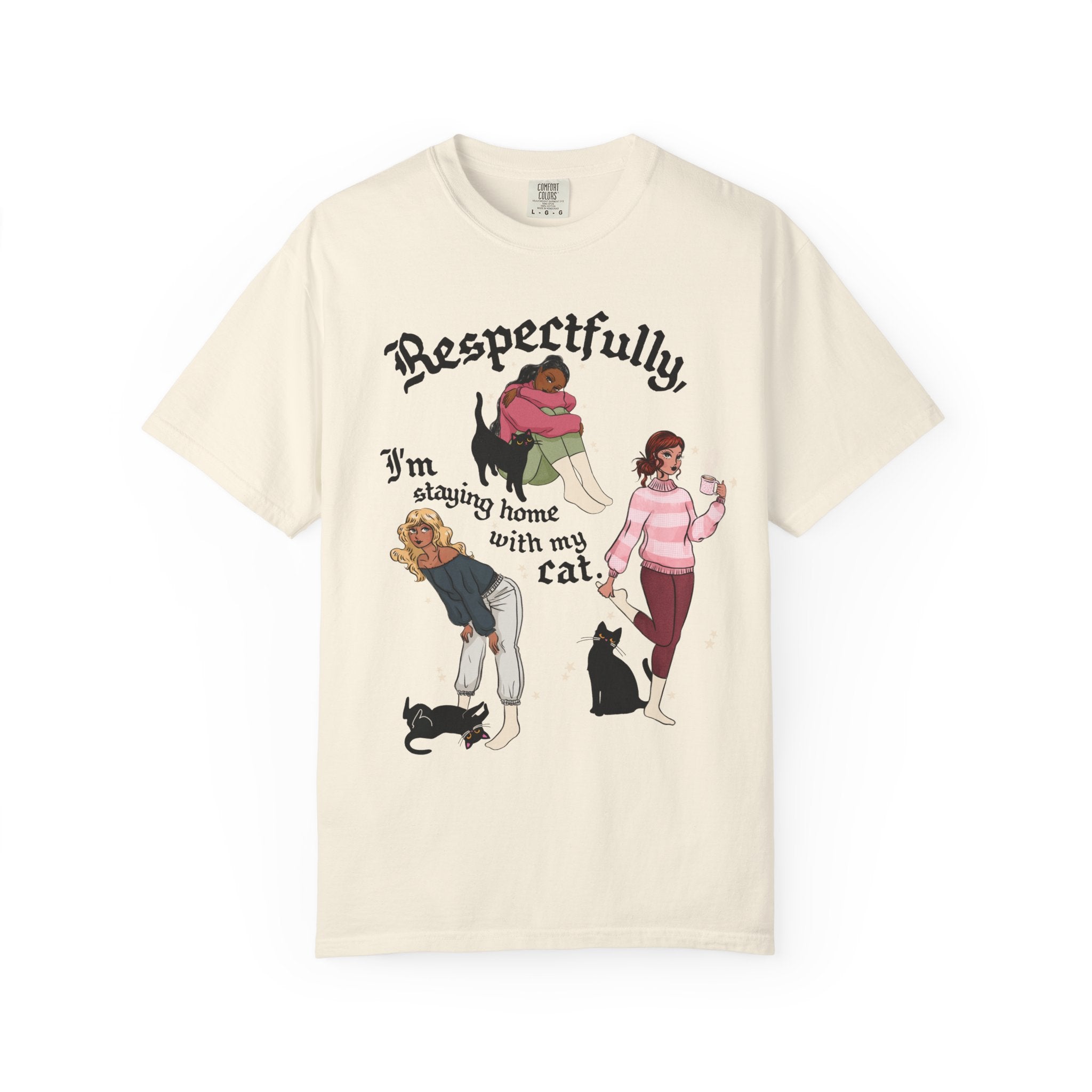 Staying Home With My Cat Tee