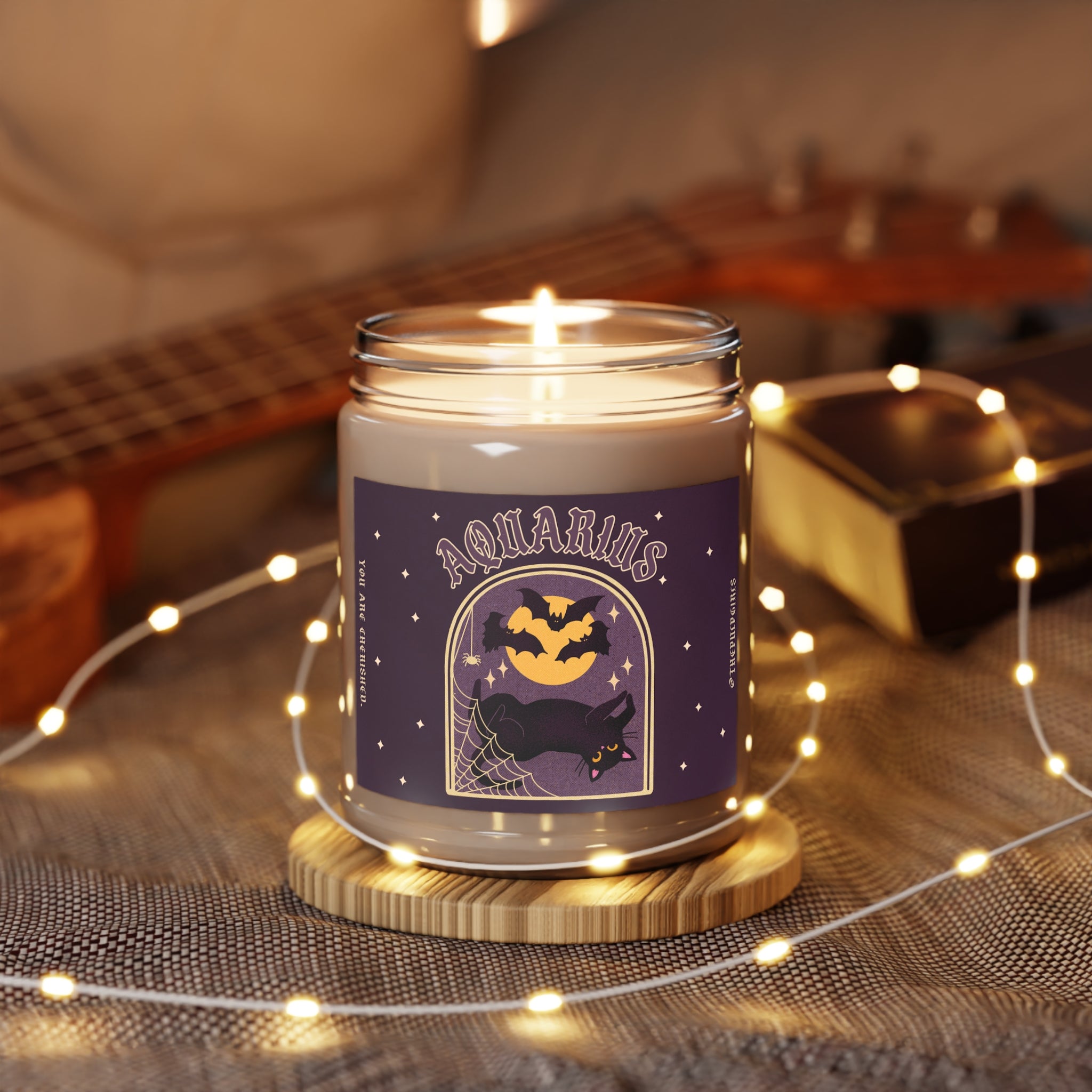 Aquarius Spooky Cat Astrology Candle
