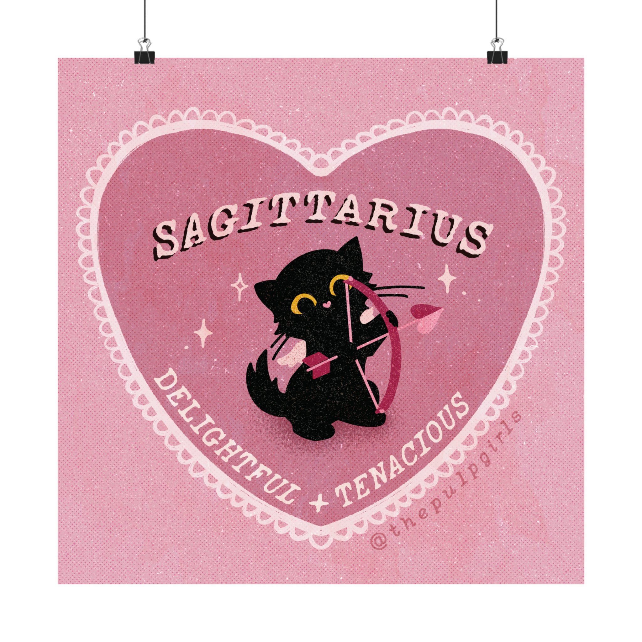 Sagittarius Love Cat Art Print
