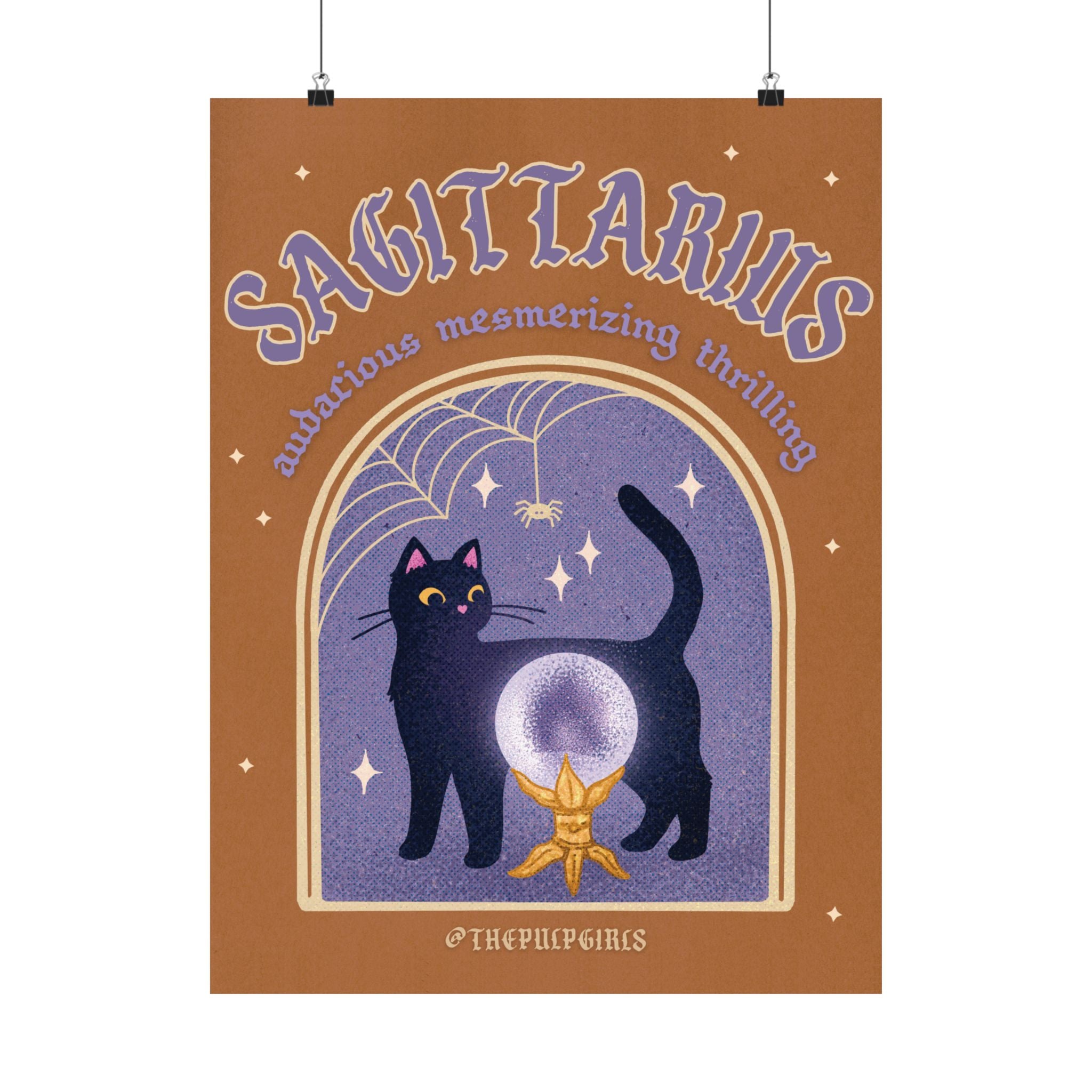 Sagittarius Spooky Cat Astrology Art Print