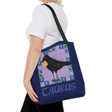 Taurus Whimsical Crow Tote Bag