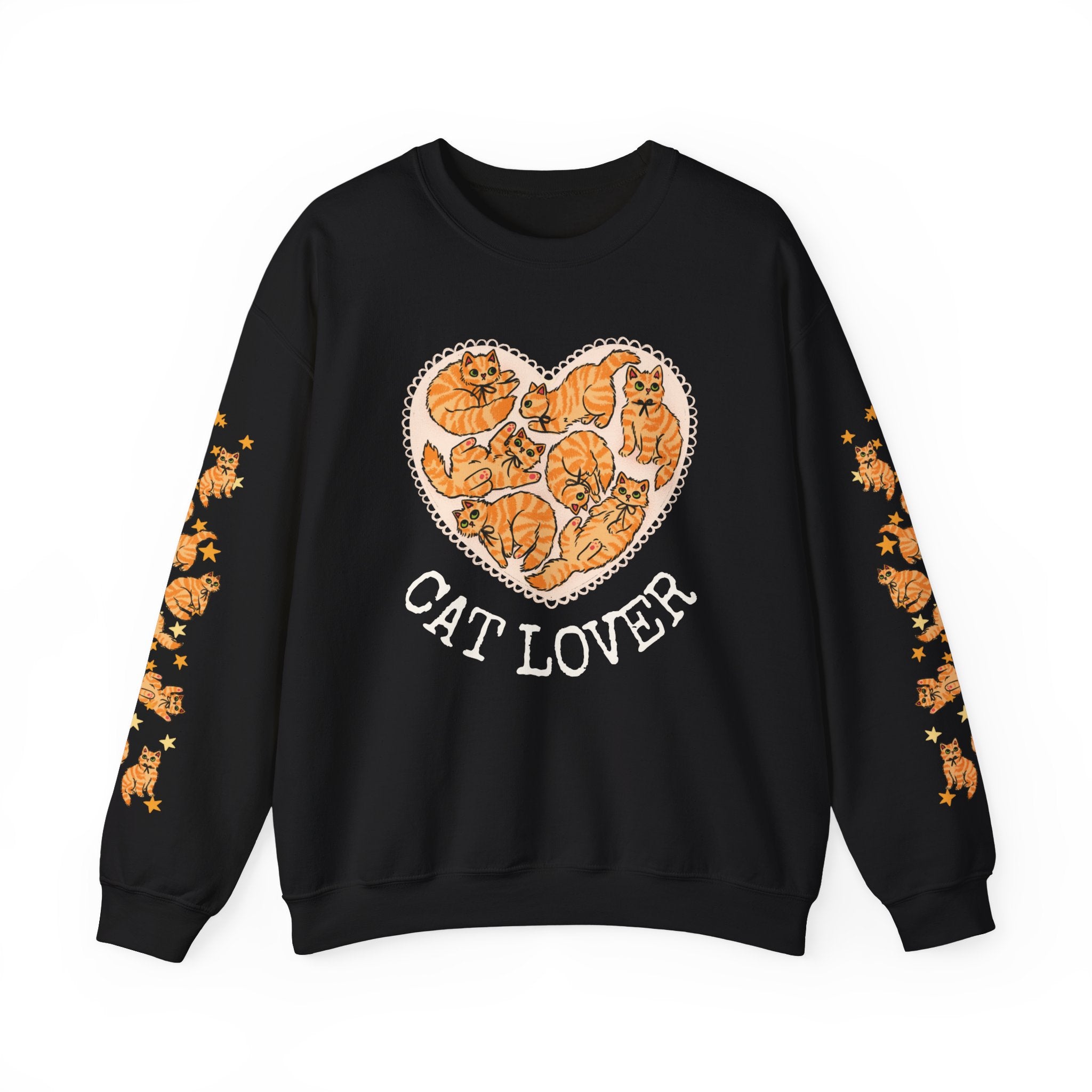 Orange Cat Lover Crewneck Sweatshirt