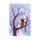 Purple Bird and Fairy Poster