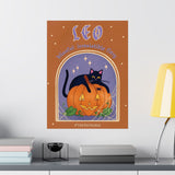 Leo Spooky Cat Astrology Art Print