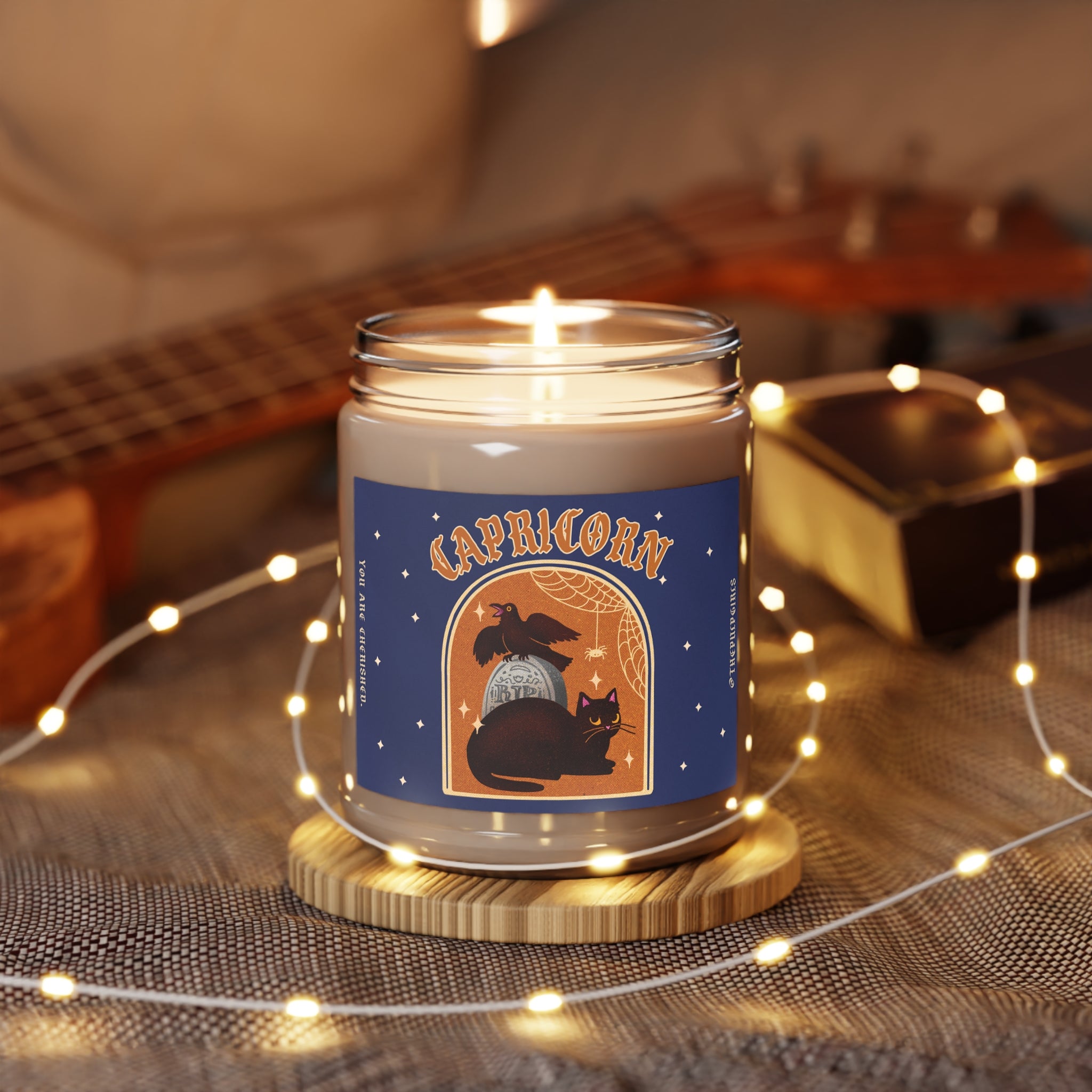 Capricorn Spooky Cat Astrology Candle