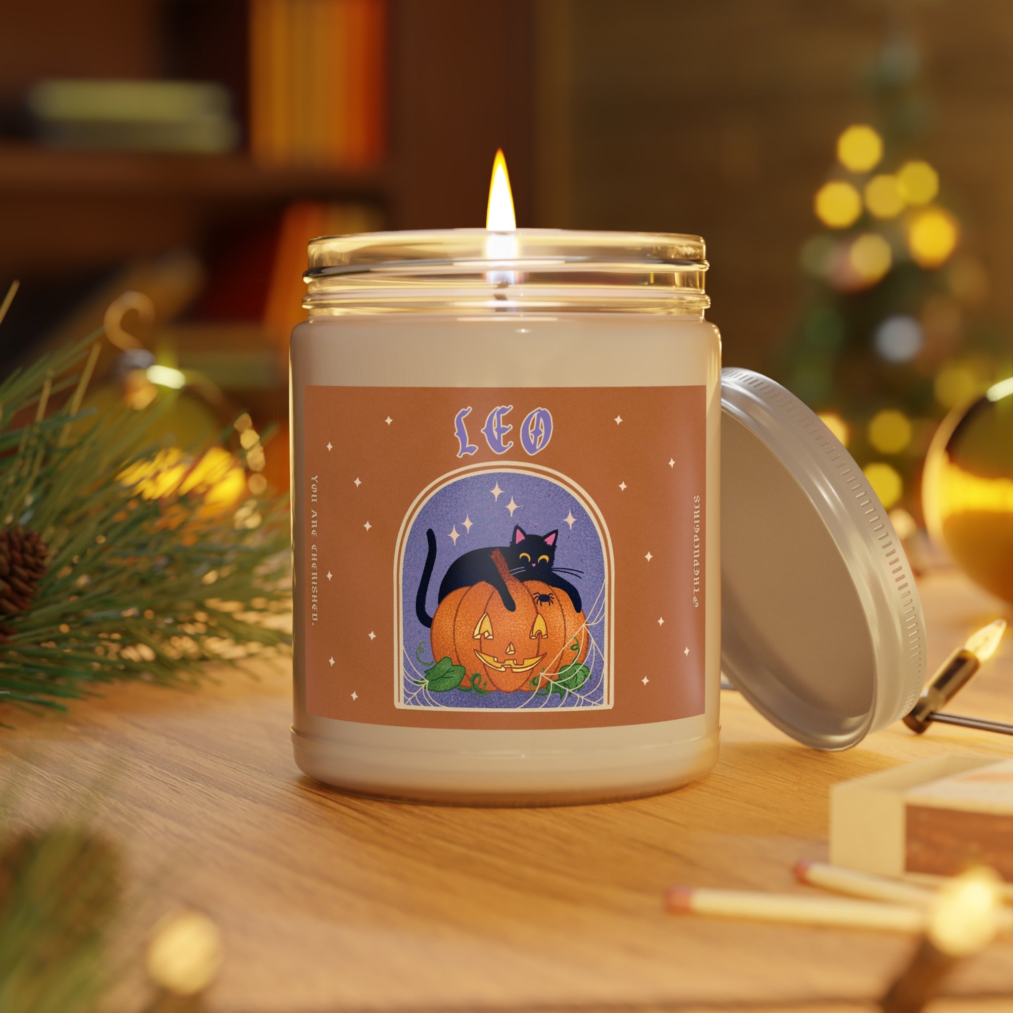 Leo Spooky Cat Astrology Candle