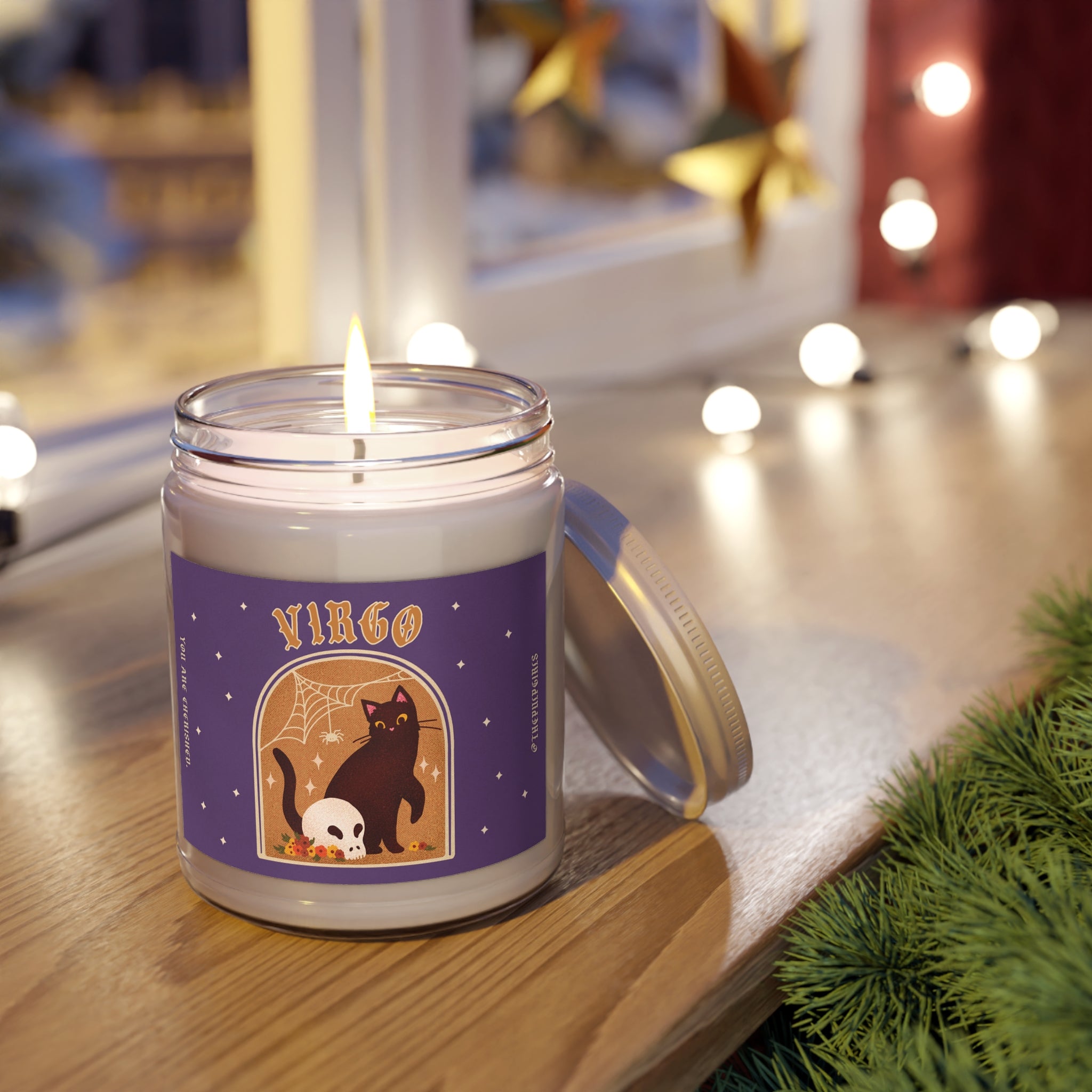 Virgo Spooky Cat Astrology Candle