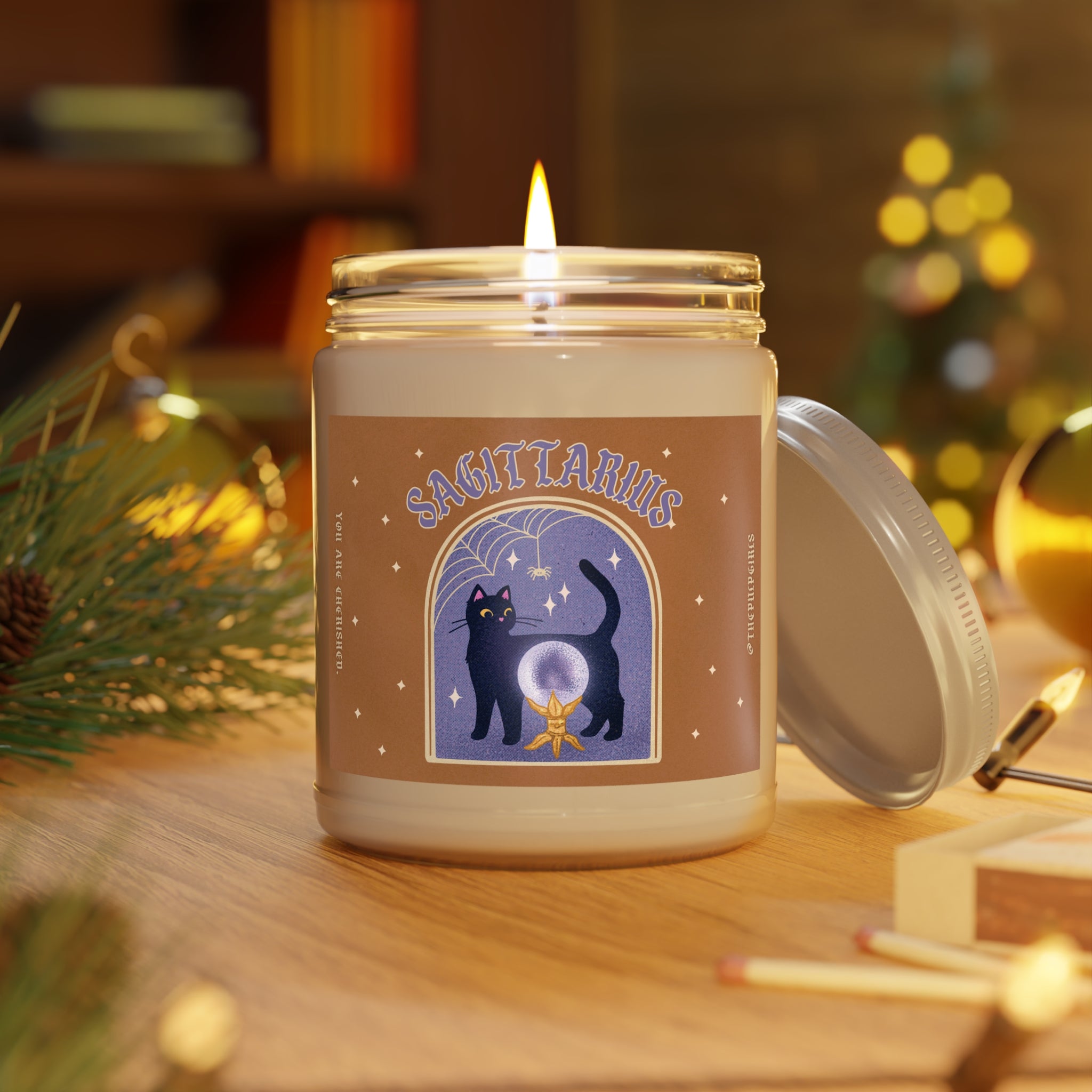 Sagittarius Spooky Cat Astrology Candle