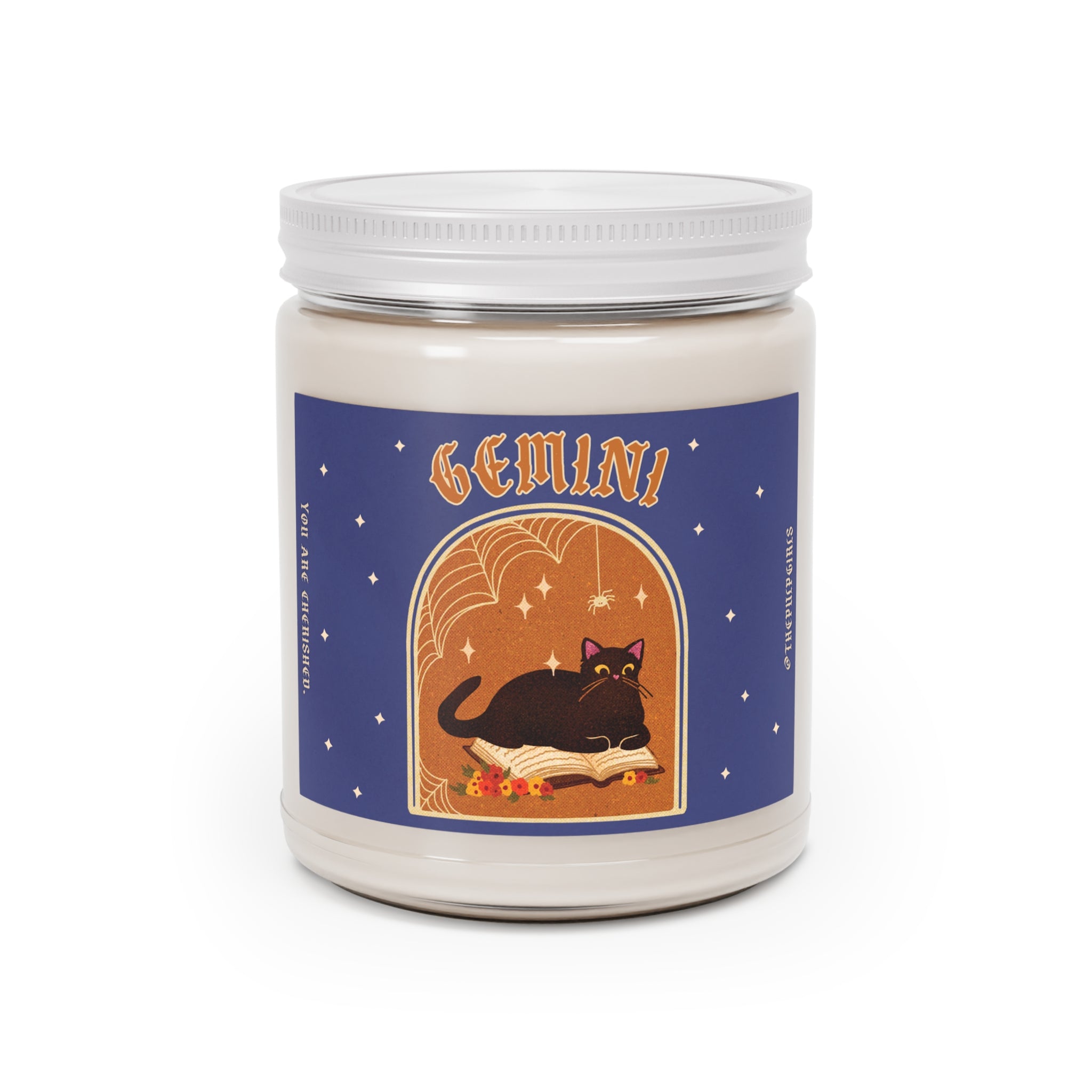 Gemini Spooky Cat Astrology Candle