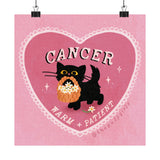 Cancer Love Cat Art Print