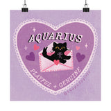 Aquarius Love Cat Art Print