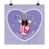 Taurus Love Cat Art Print