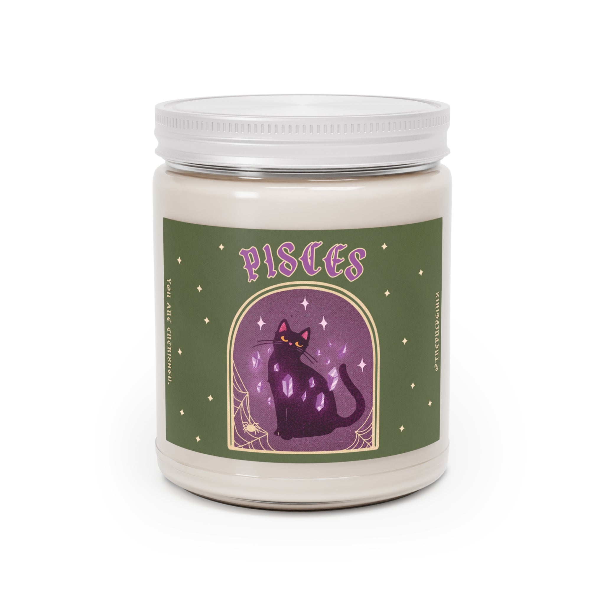 Pisces Spooky Cat Astrology Candle