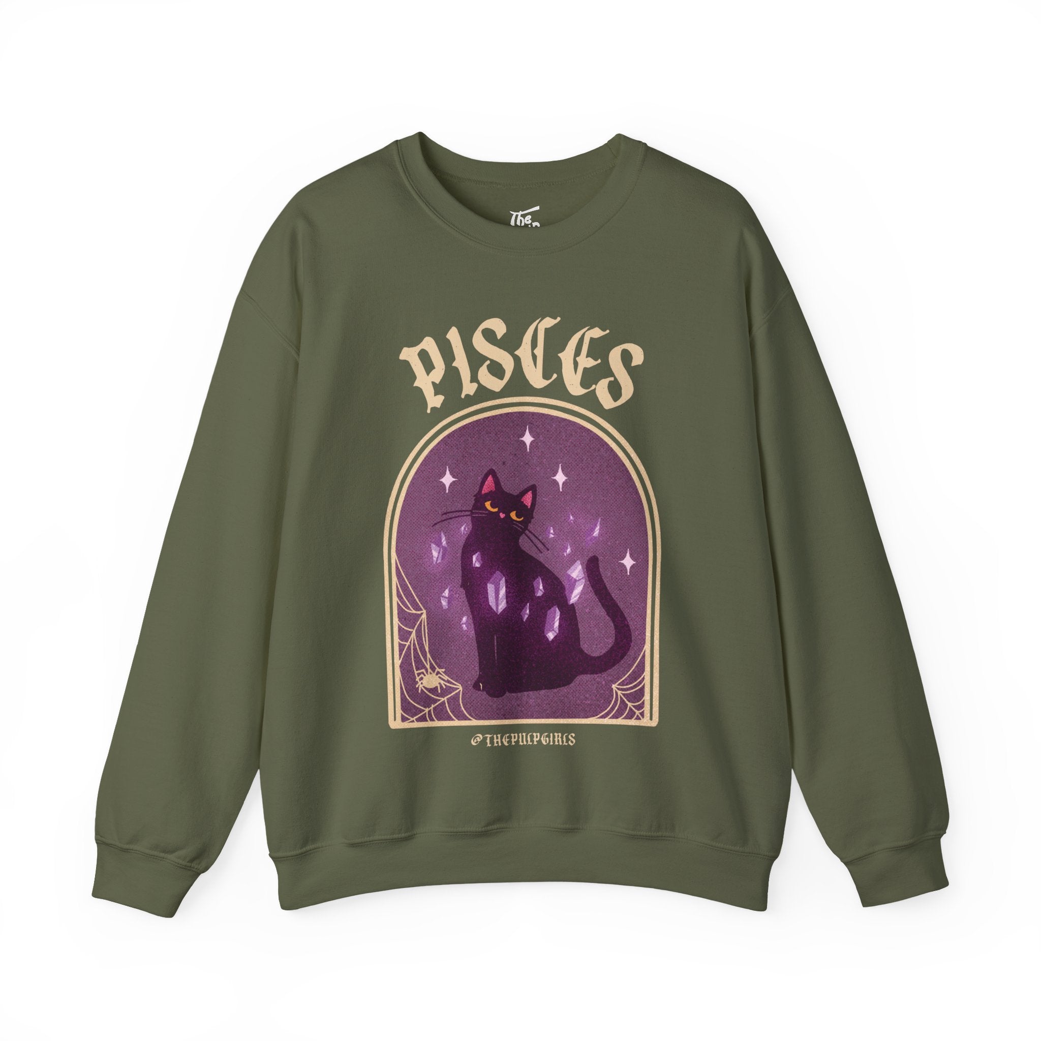 Pisces Spooky Cat Astrology Crewneck